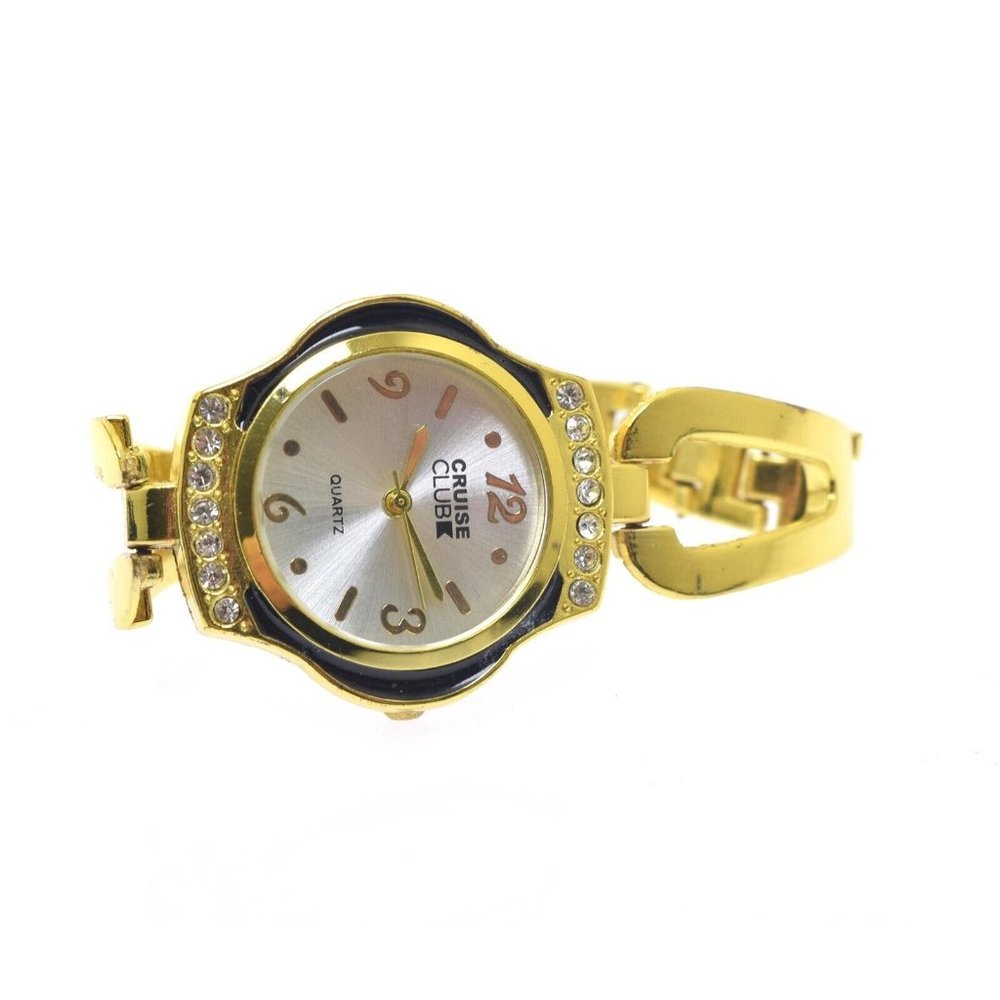 Cruise Club Women's Watch Gold Tone Rhinestone Detail